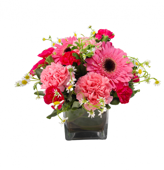 CM04 -Arreglo Floral Rosa Elegancia con Gerberas y Claveles