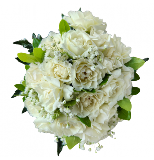 Crypt 05- Cripta de Mini Rosas Blancas – Arreglo Fúnebre de Elegancia y Paz