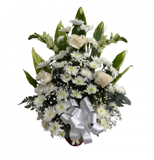 VA32 - Arreglo de Condolencias Luz y Consuelo con Rosas Blancas