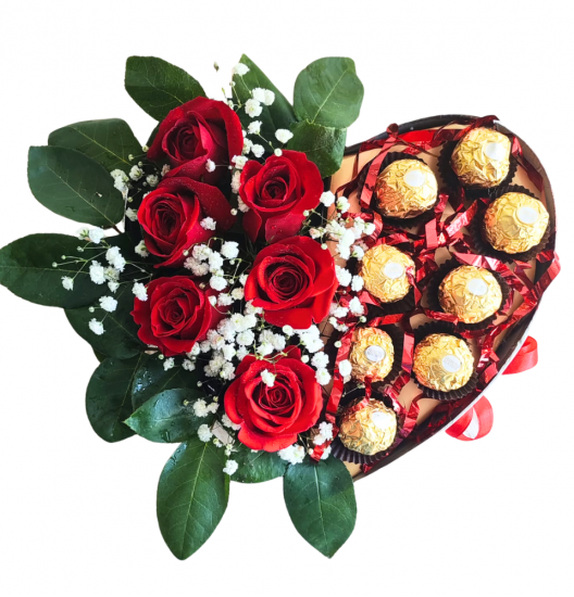 AN04 - Elegante Caja de Corazón con Rosas- Símbolo de Amor y Afecto