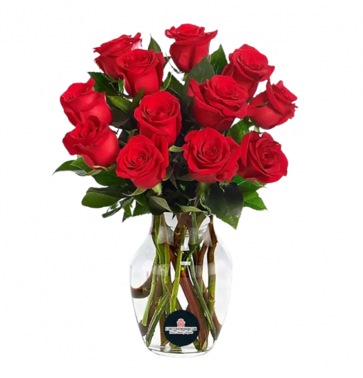 RO12 - Florero de 12 Rosas